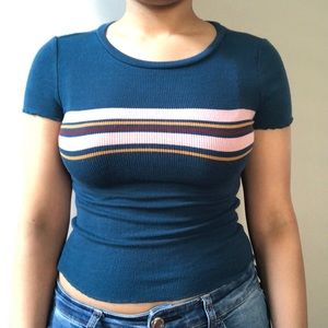Striped ribbed top